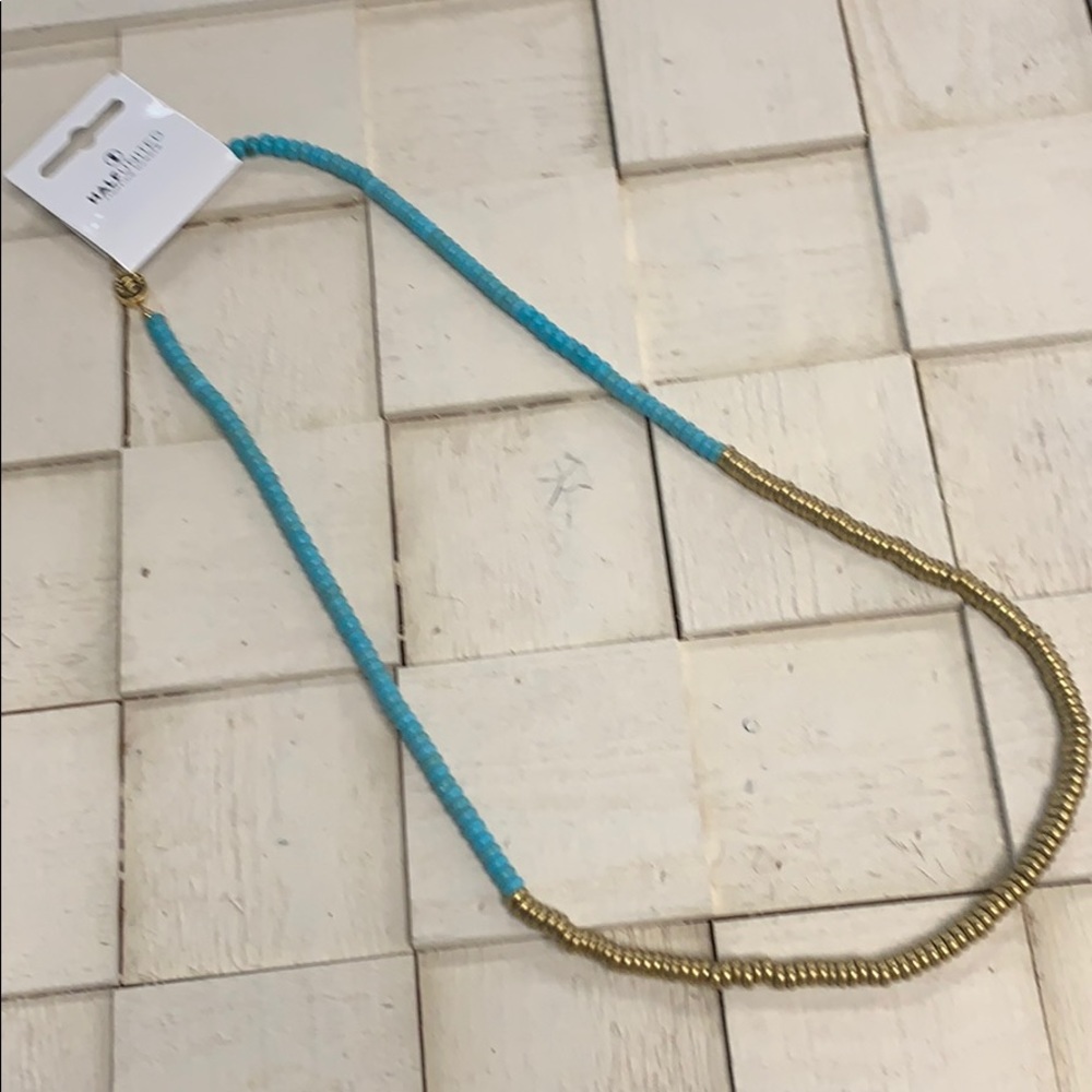 Half United turquoise beads & brass beads